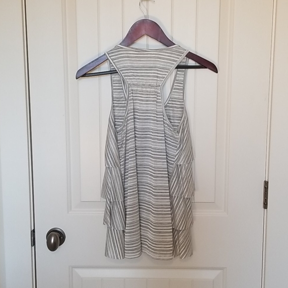 NWOT White and silver ruffled racerback tank - Picture 3 of 3